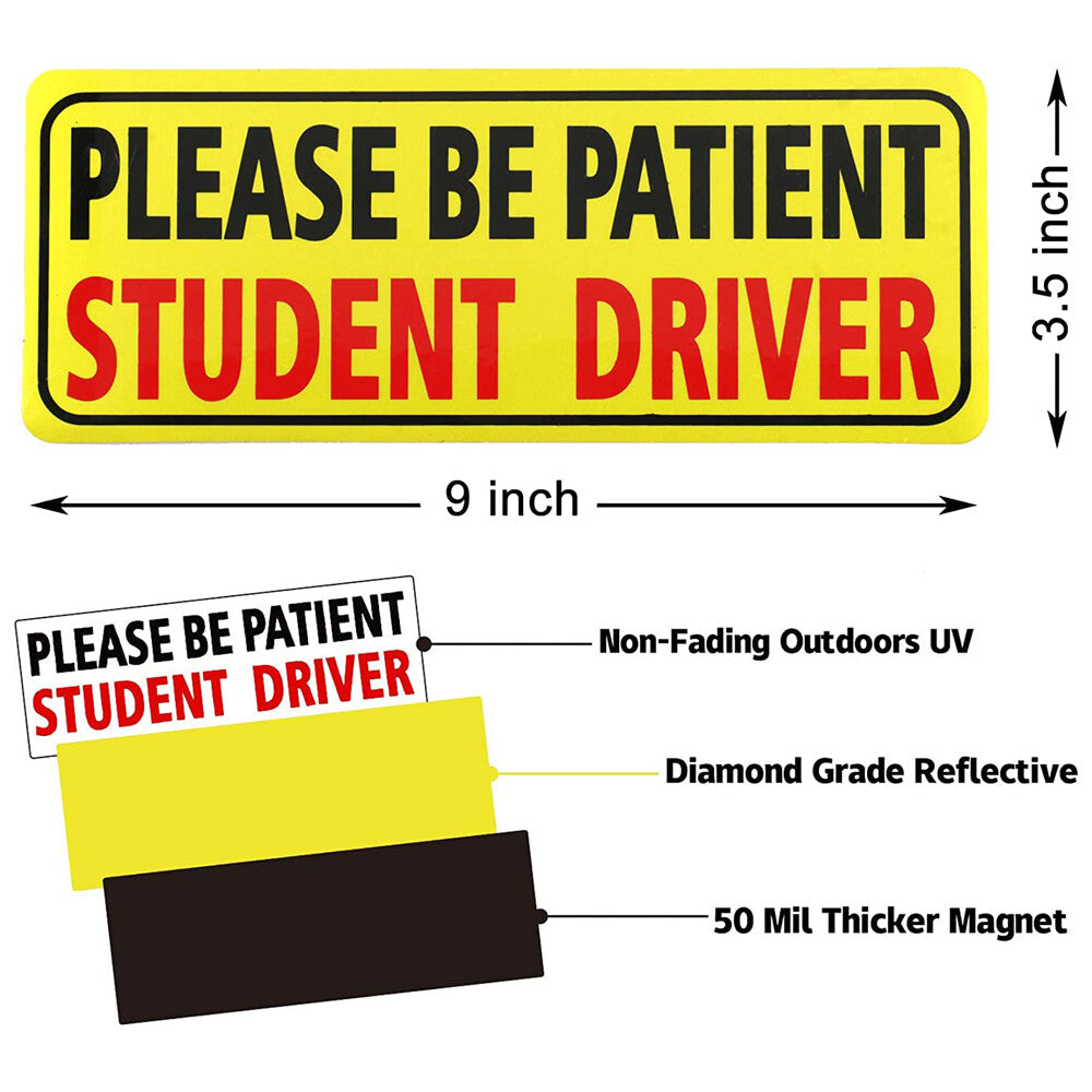 3Pcs Student Driver Magnet Car Signs Please Be Patient Car Bumper Sticker Decal Q