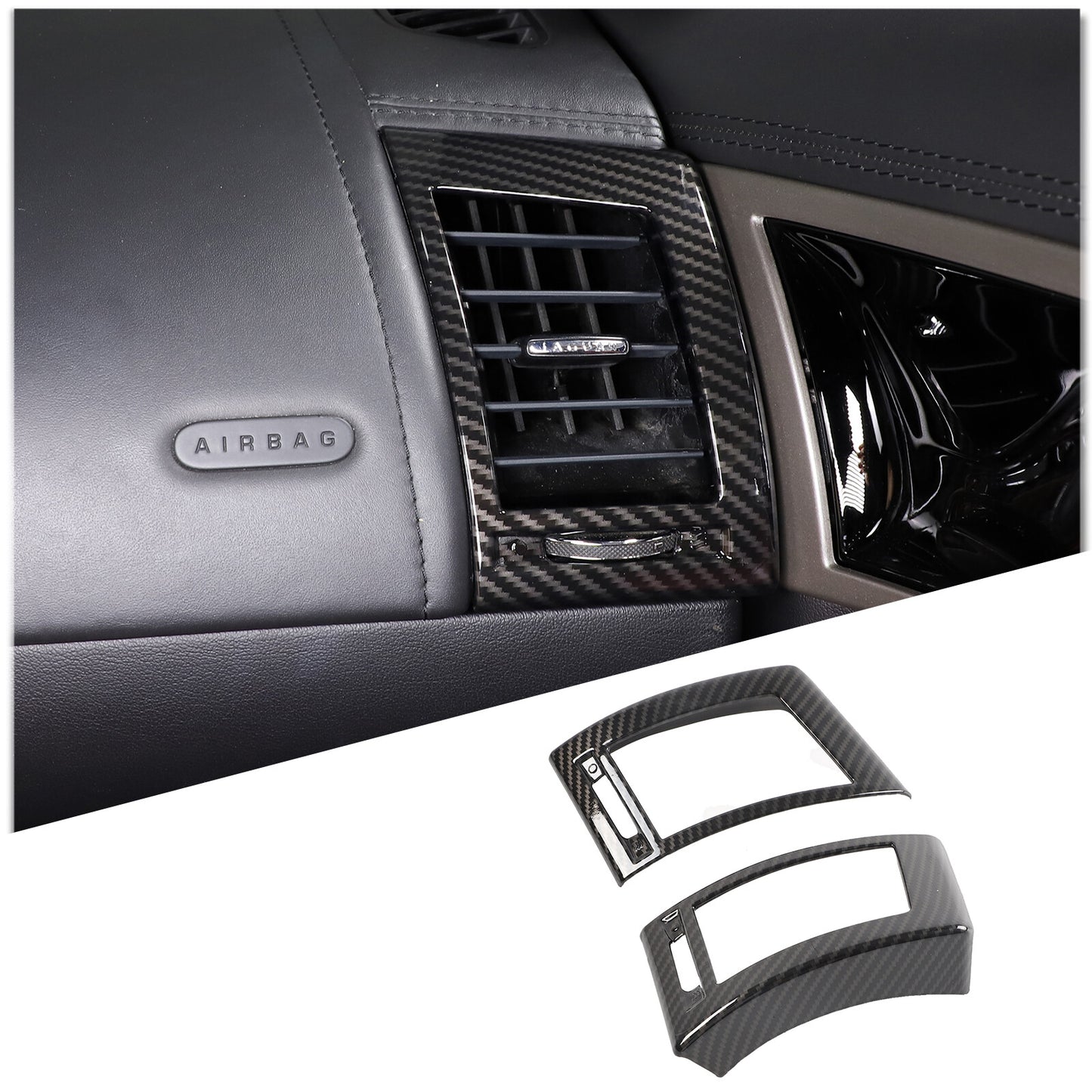 ABS Carbon Fiber Center Gear Panel Cup Holder Frame for Honda Ridgeline 2020-23- v