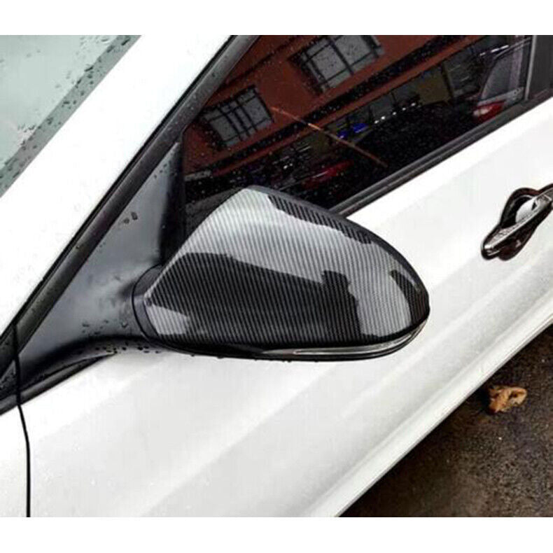 for Hyundai Sonata 2015-2019 Carbon Fiber Door Rearview Mirror Cover Cap Replace