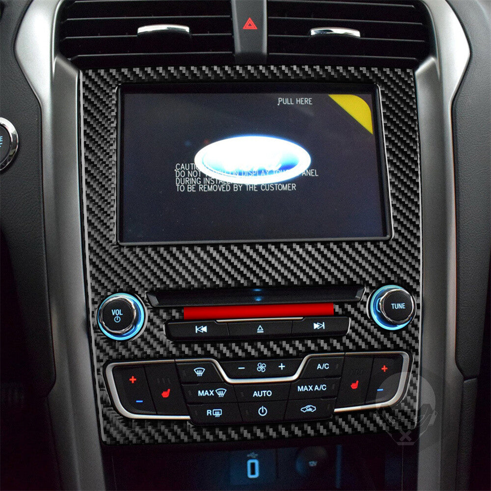 Carbon Fiber Interior Central Control Panel Cover for Ford Fusion Mondeo 2013-19