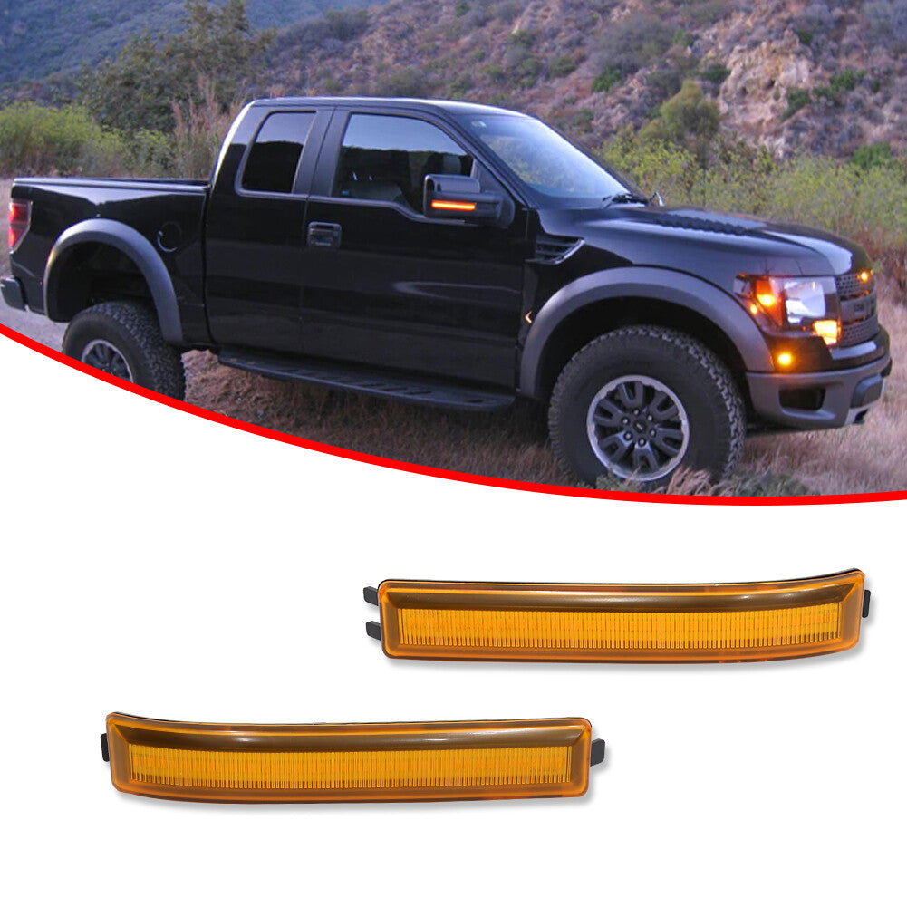 2pcs LED Side Mirror Reflector Amber Turn Signal Lights for 09-14 for - v
