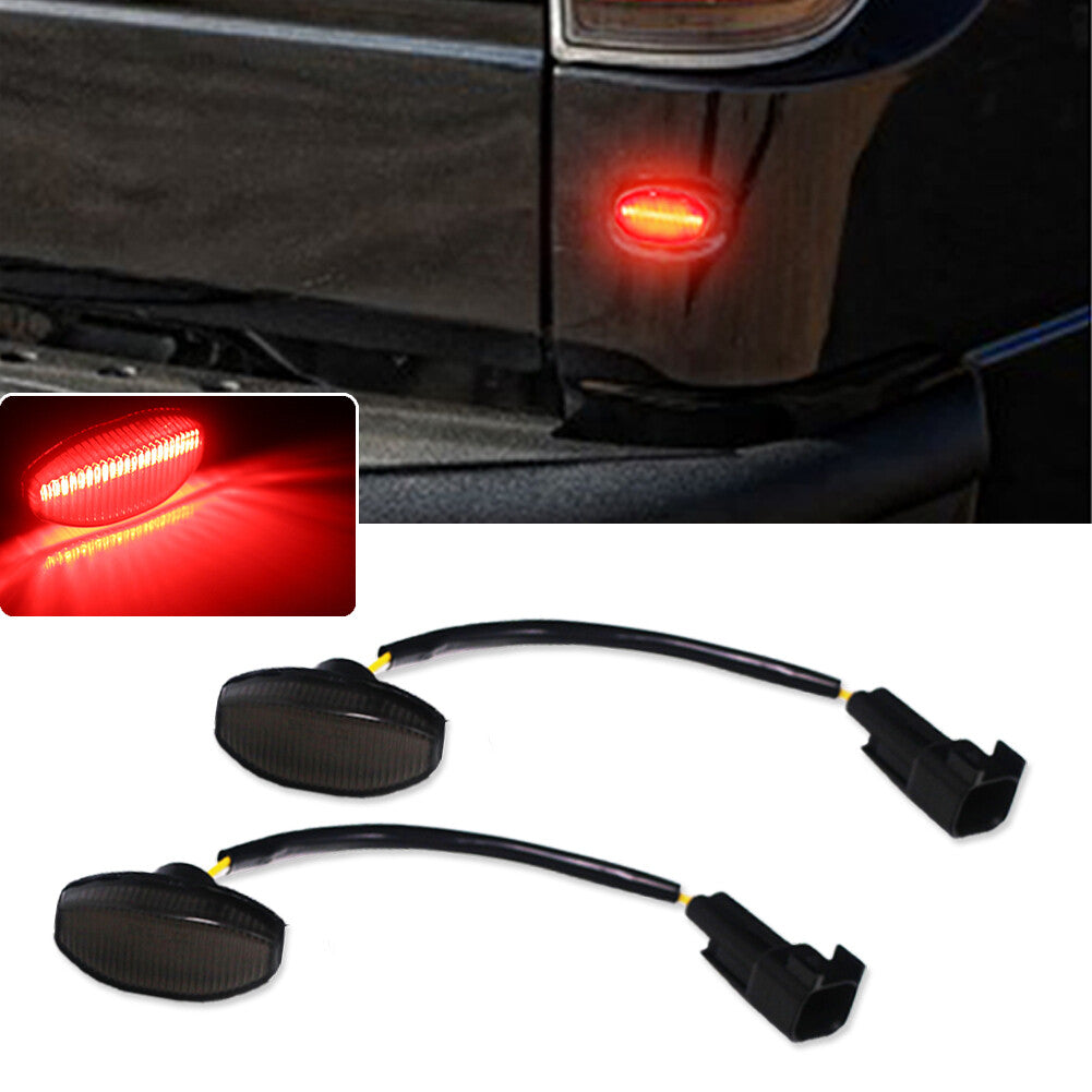 2-piece smoked lens red LED rear marker light suitable for 2010-14 - v