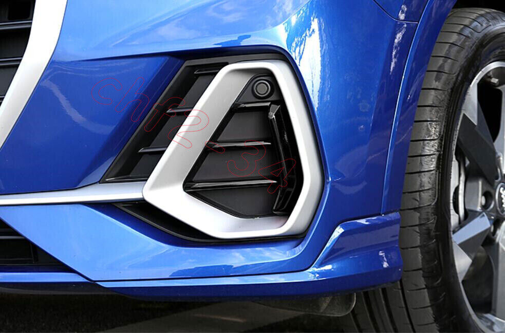 Fit for Audi Q3 2019-21 ABS Glossy Black Front Bumper Fog Lamp Light Frame Trim