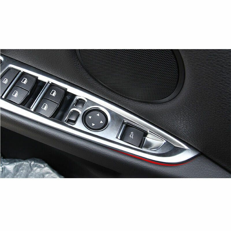 for BMW X5 X6 F15 F16 14-18 ABS Carbon Fiber Window Lock Lift Panel Trims Frame