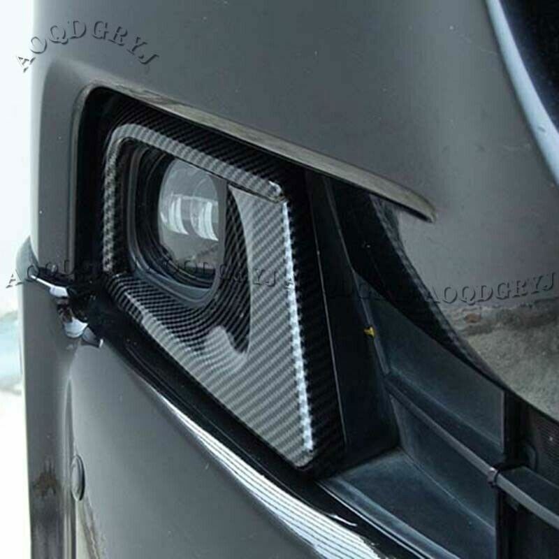 for Land Cruiser LC200 2016-2021 Carbon ABS Front Bumper Fog Light Cover Frames