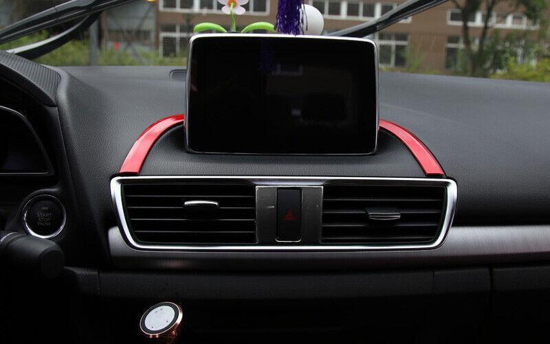 Fit for Mazda 3 Axela 2014-2019 Bright Red Central Console Navigation Strip Trim