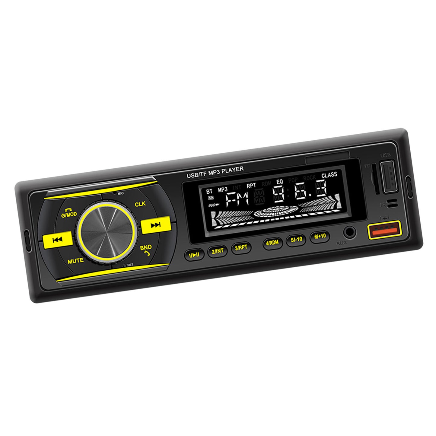 Car audio MP3 player with single DIN stereo radio, built-in Bluetooth, FM/USB/TF/AUX -IN