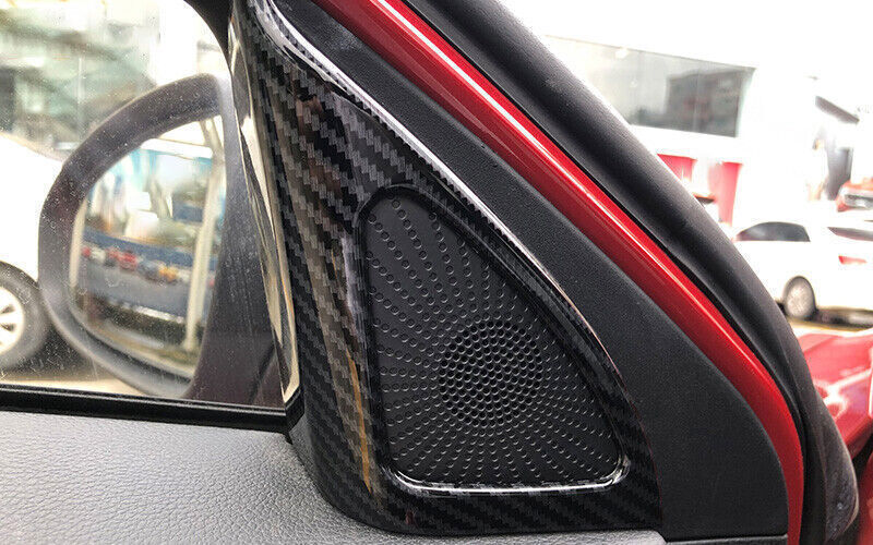 for Kia K3 Forte 2020-2023 A Post Speaker Frame Cover Trim Carbon ABS Style 2PCS n