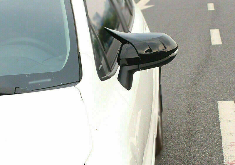2X for Toyota for Corolla Hatchback 2019-2022 Black Horn Rearview Side Mirror Cover
