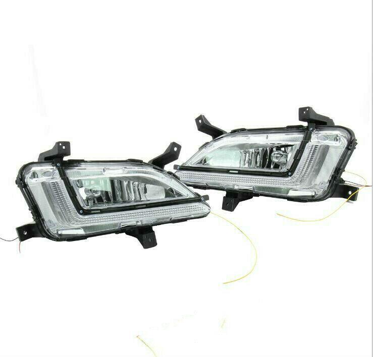 DRL LED Bumper Fog Light Kit w/ Wiring Switch Bezel for Hyundai for Tucson 2019-2021