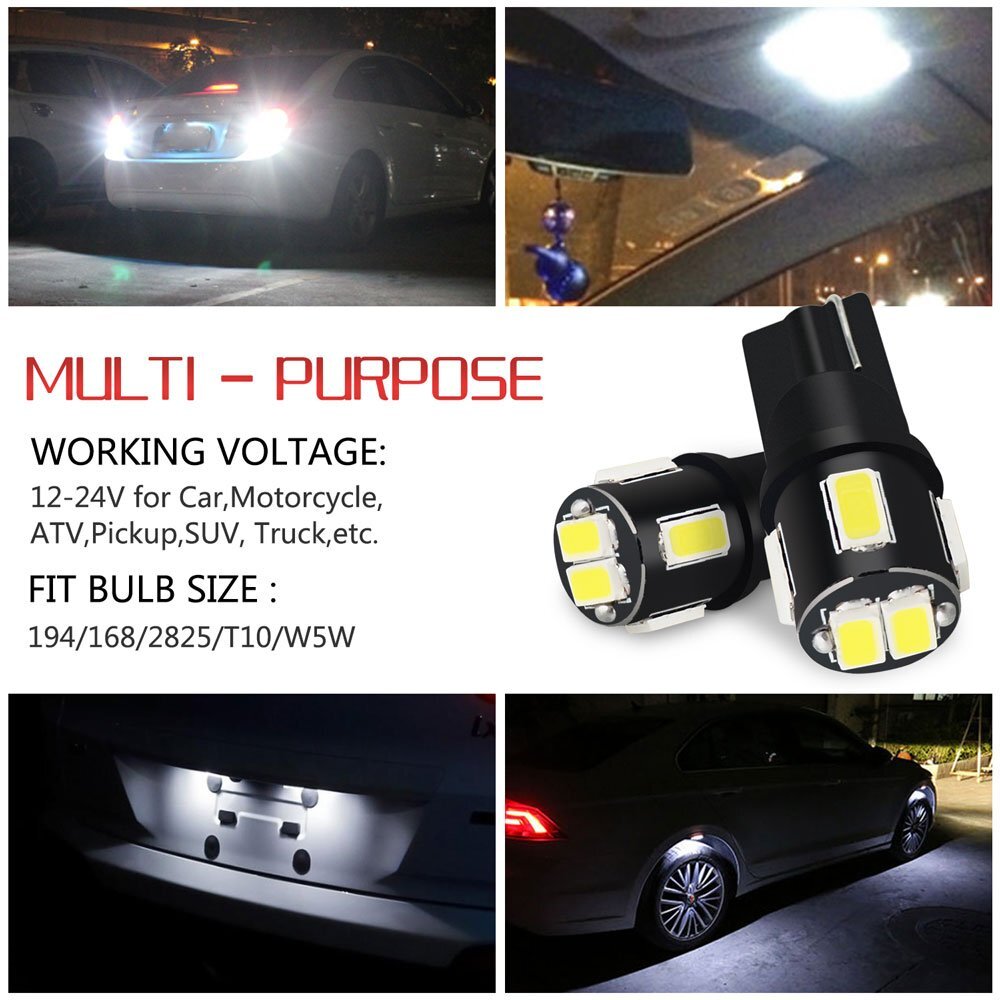 10th Generation T10 168 194 2825 Electronic 6SMD 5630 LED Lighting Fixture Q