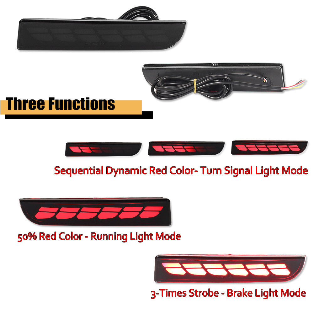 A pair of smoke LED rear bumper reflector lights suitable for Lancer Evo X Outlander- v