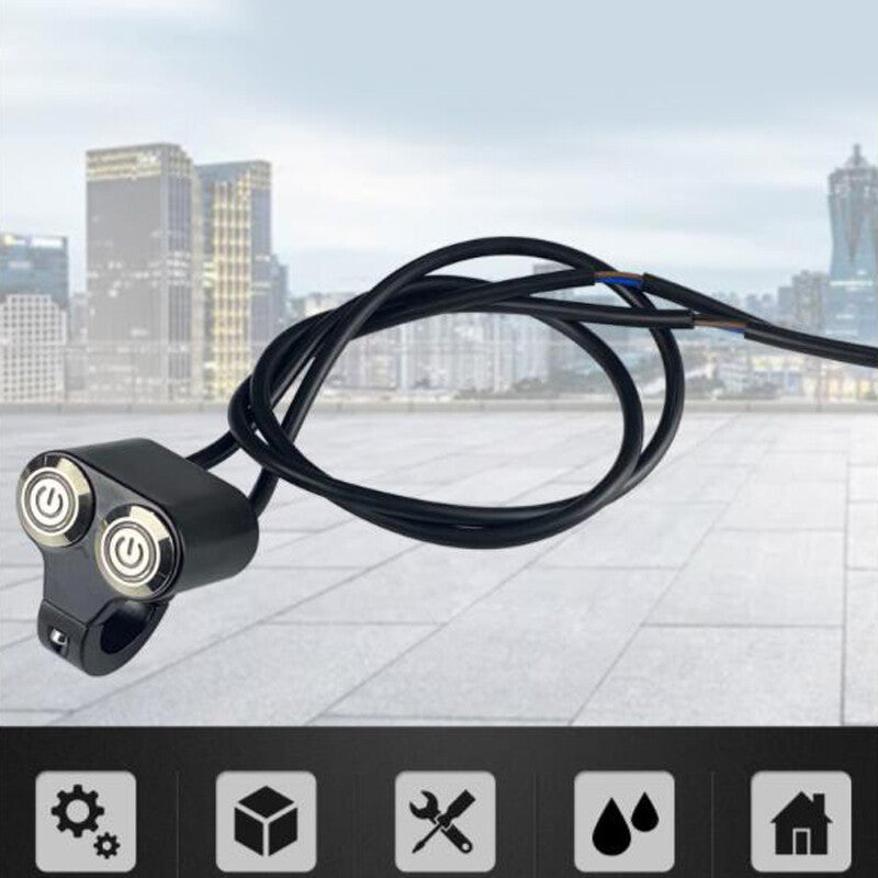 Motorcycle all-terrain vehicle handlebar LED dual-button switch 22mm 7/8 inch motorcycle modification - n