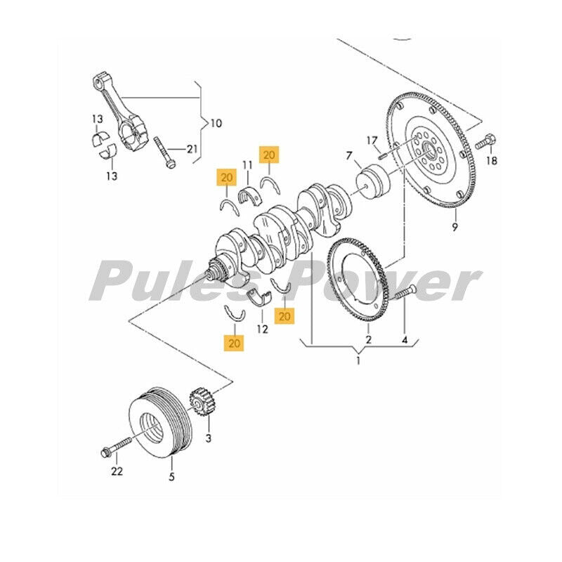 WHT000033B 2-piece KS thrust washers for Jetta , for Golf , for Audi A4, Q5 2.0T