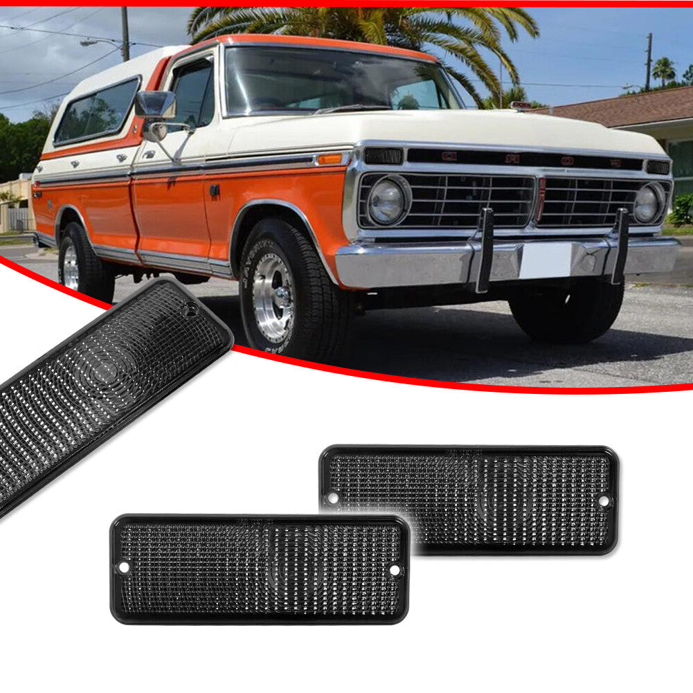 Suitable for 74 75 76 77 F-100 F100 front grill bumper turn signal lens smoke- v