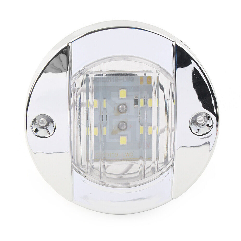 Round 24V LED Side Marker Trailer Lights White Lamp for Truck Trailer RV Boat