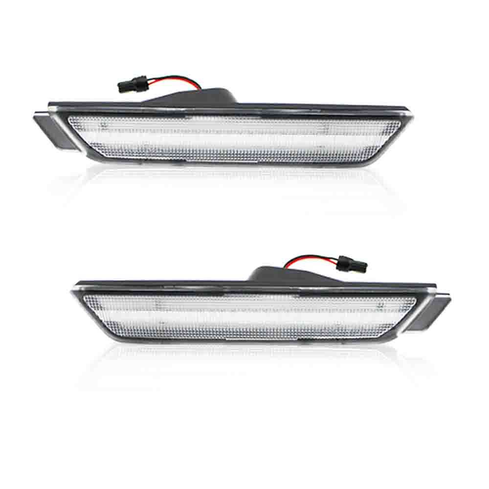 Pieces Clean Clear Lens Red LED Rear Side Marker Lights for 2010 - 2015 for Camaro - v