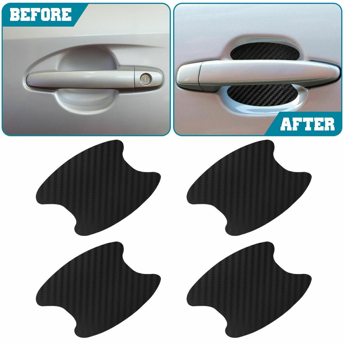Universal 4x Car Door Handle Anti-Scratch Protector Film Stickers Accessories