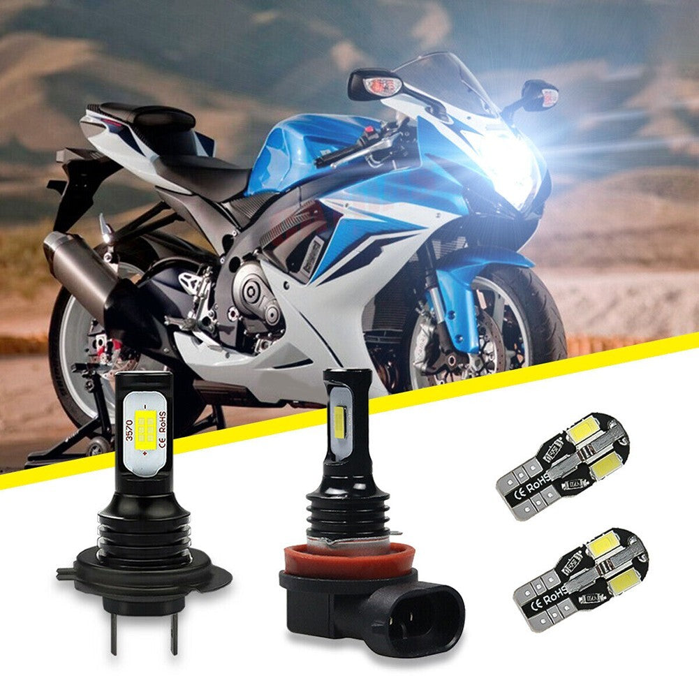 4x LED Headlight Parking Light Bulbs Set White for Suzuki GSXR 600/750 2011-2020 v
