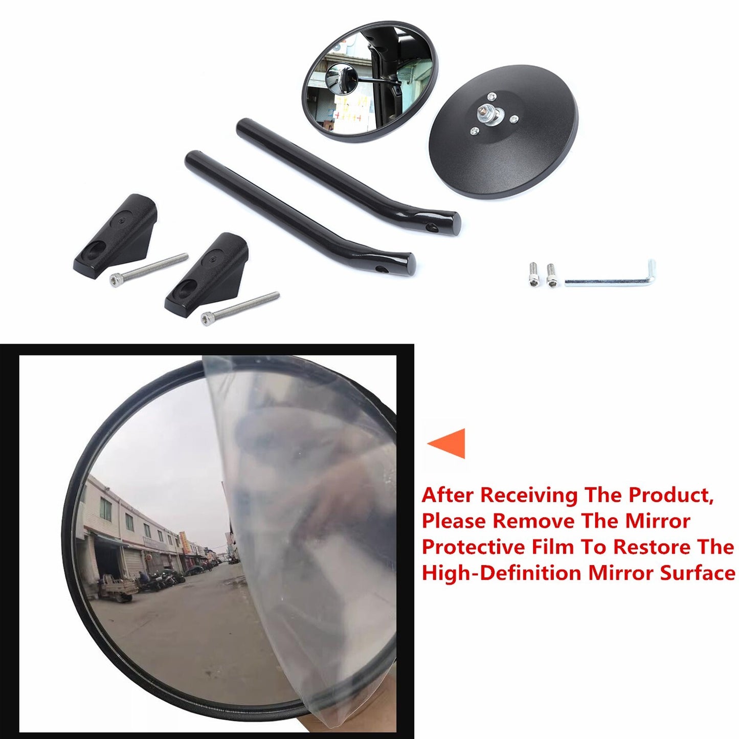 Doors Off Less Mirrors for Jeep for Wrangler JL 2018-2024 Rubicon Passenger & Driver