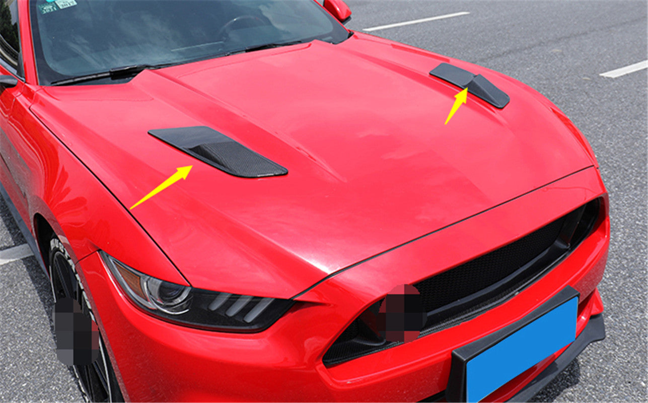 For 2015-2017 for Ford for Mustang Carbon Fiber Front Engine Hood Air Outlet Vent Decor
