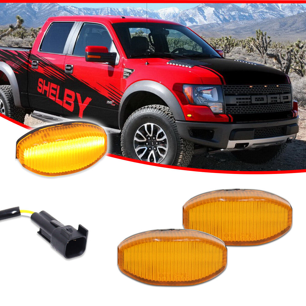 2-piece amber side marker lights suitable for 2014, 2013, 2012, 2011, and 2010 SVT - v