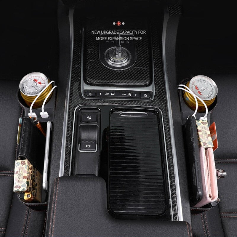 Car for Seat Gap Storage Organizer Right Side Crevice Pocket Box Dual USB Cup Holder Q
