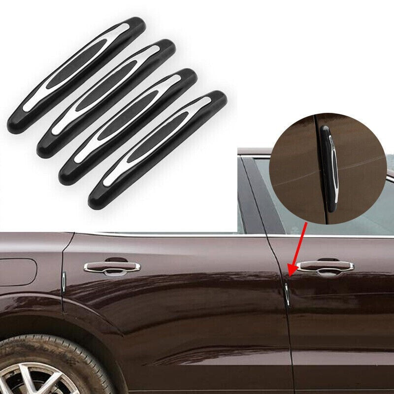 4Pcs Black Car Door Edge-Scratch Anti-collision Protector Guard Strip Universal