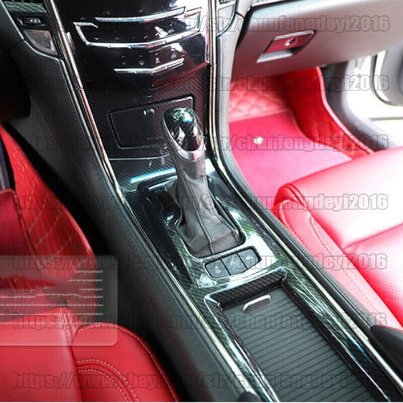 for Cadillac ATS ATS-V 2013-2019 Carbon Fiber Center Console Gear Shift Panel 4P