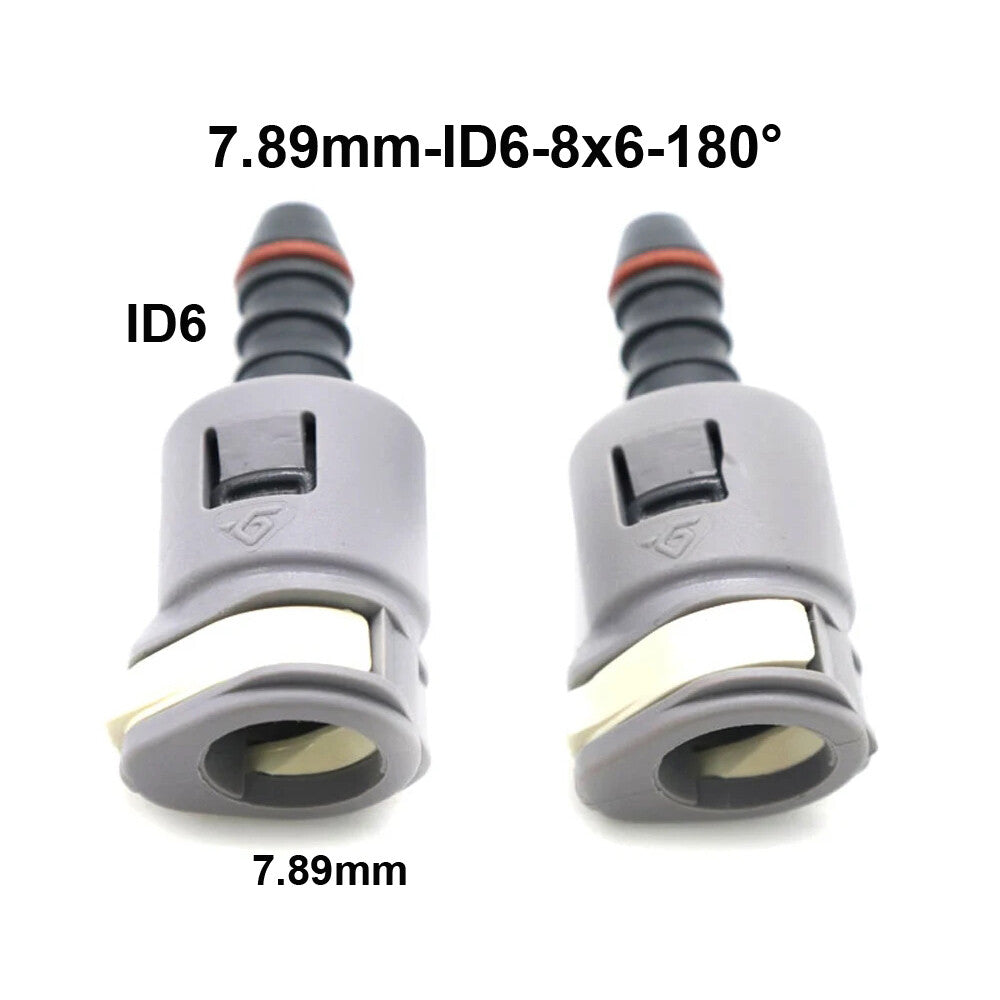 Car 2pcs Fuel Line Hose Pipe Quick Release Female Connector 7.89mm ID6 8x6 180¡ã Q