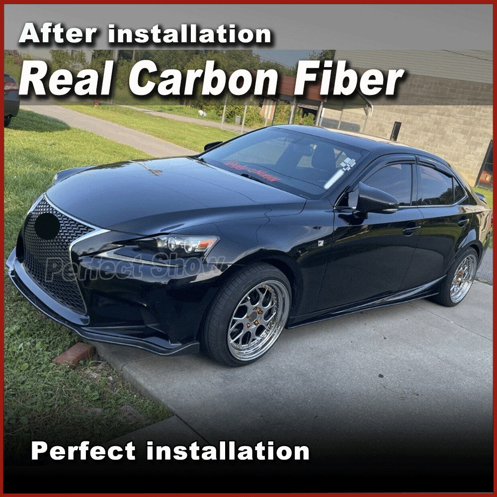 for Lexus IS250 IS350 Base/F Sport 2013-20 REAL Carbon Side Skirts Extension Lip