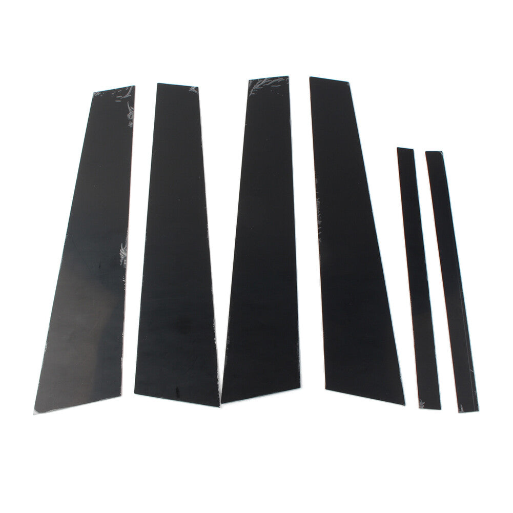 6 Pcs Decoration Cover Trims Bright Black Door Window Pillar Posts for BMW 3