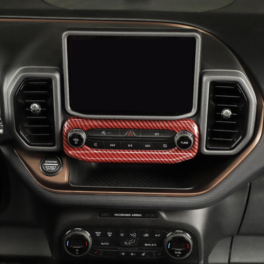Car Volume Switch Cover Trim For Bronco Sport 21-24 Accessories Red Carbon v