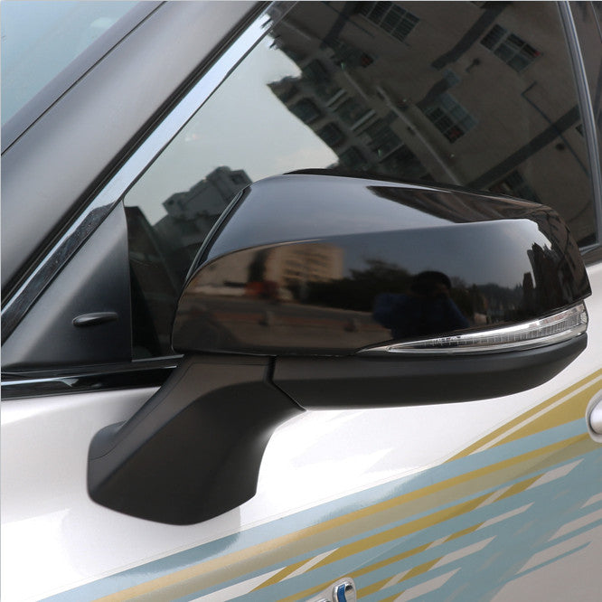 Bright Black Rearview Mirror Cover Trim For Highlander 2020-2024 v