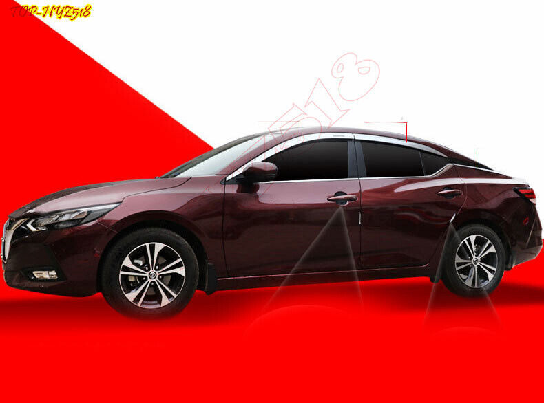 for Nissan Sentra 2020-2023 Chrome Window Wind Visors Rain Guard Vent Deflectors