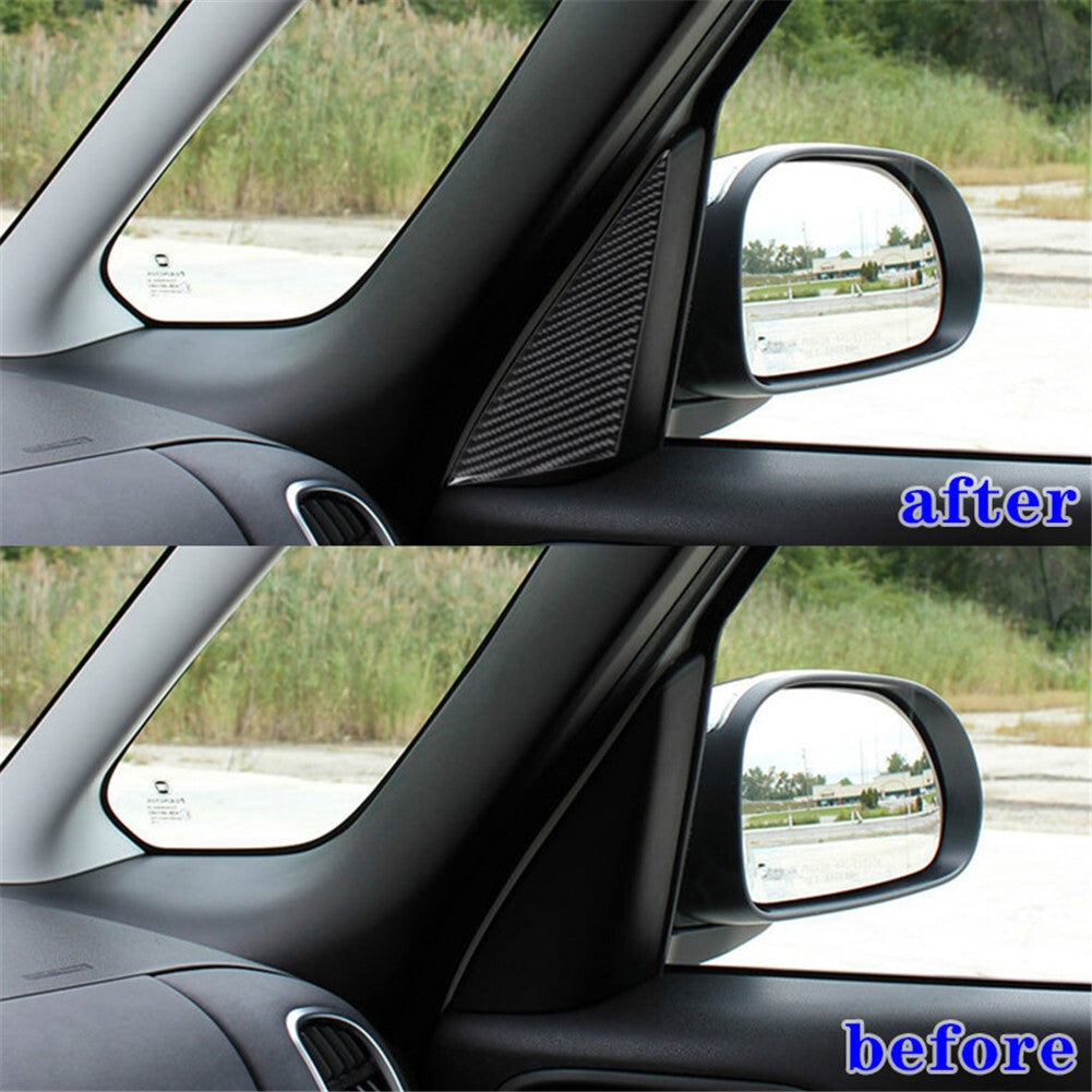 2Pcs Carbon Fiber Rear Trunk Spoiler Wing Cover Trim For 718 2016-2022 v