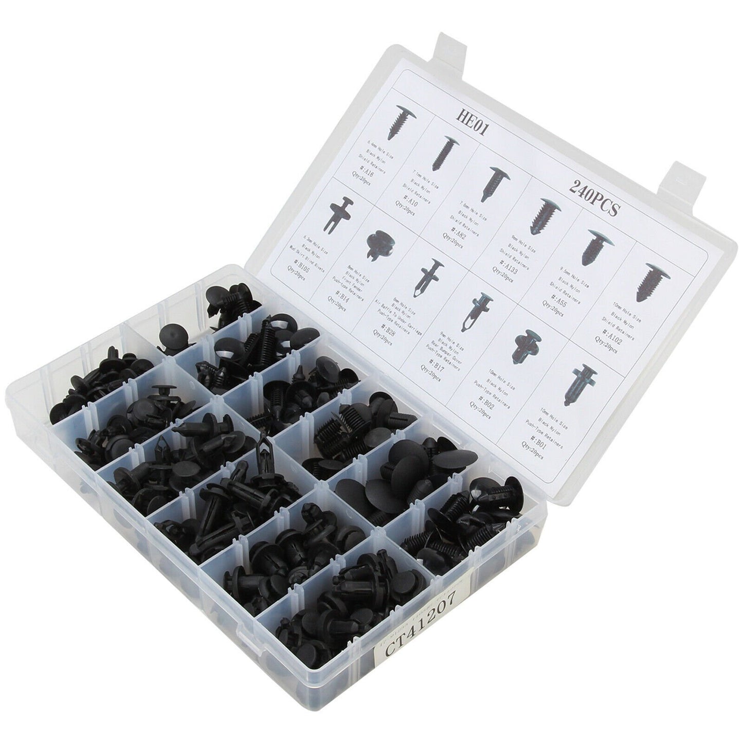 New 240pcs Car Body Retainer Push Type Pin Rivet Trim Clip Panel Moulding Kit