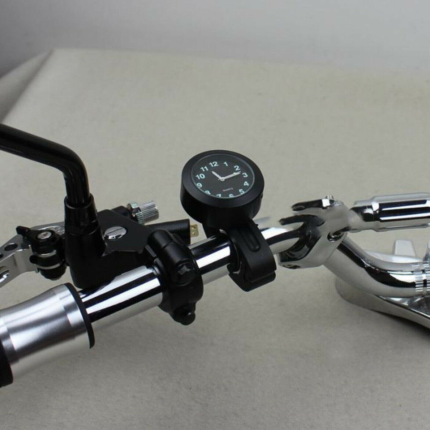 Motorcycle universal 7/8 inch 1 inch cruiser handlebar bar mount clock watch waterproof Q