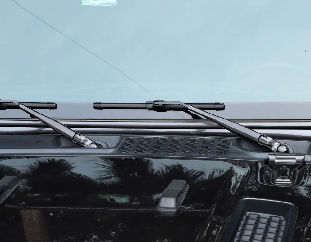 For 18-23 for Jeep for Wrangler JL Carbon Front Windshield Wiper Arm Blade Cover Trim 4P