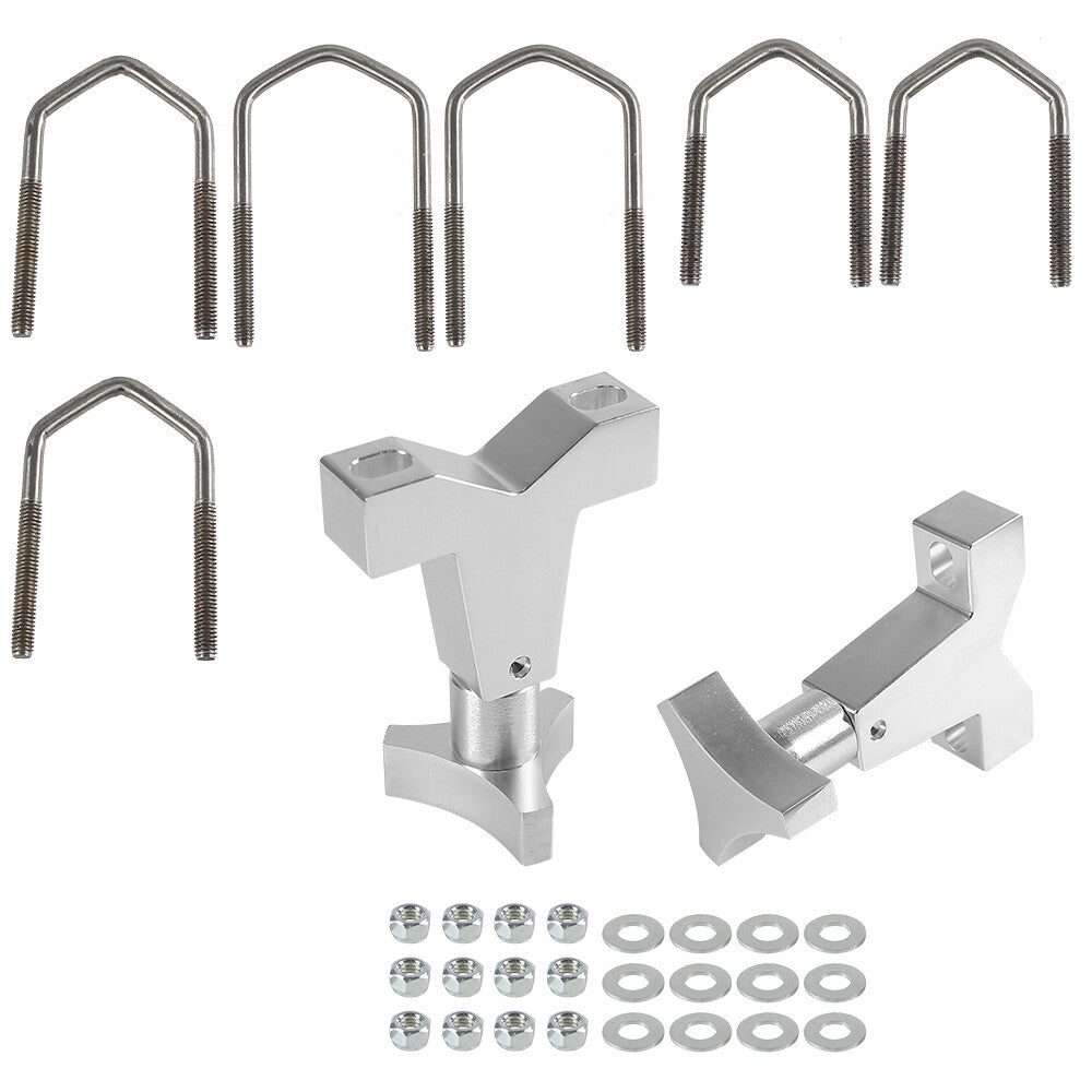 Silver High Lift Jack Mount onto 1 to 2.5 Round or Square Tubing 3 U-Bolt Size