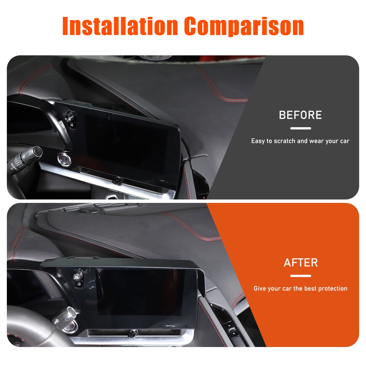 GPS navigation radio protective case sunshade sunshade suitable for Corvette C8 Z06 Z51 20+- n