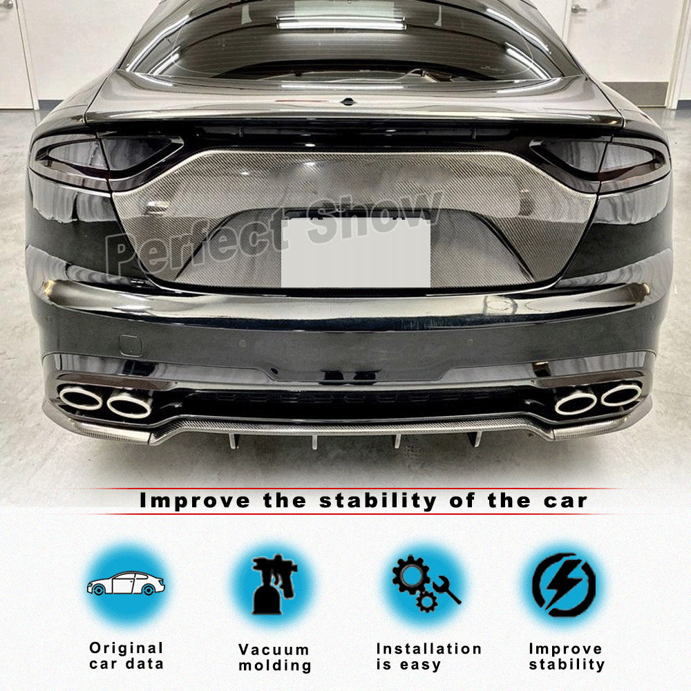 for Kia Stinger REAL Carbon Fiber CF Rear Bumper Lip Diffuser Spoiler Splitter