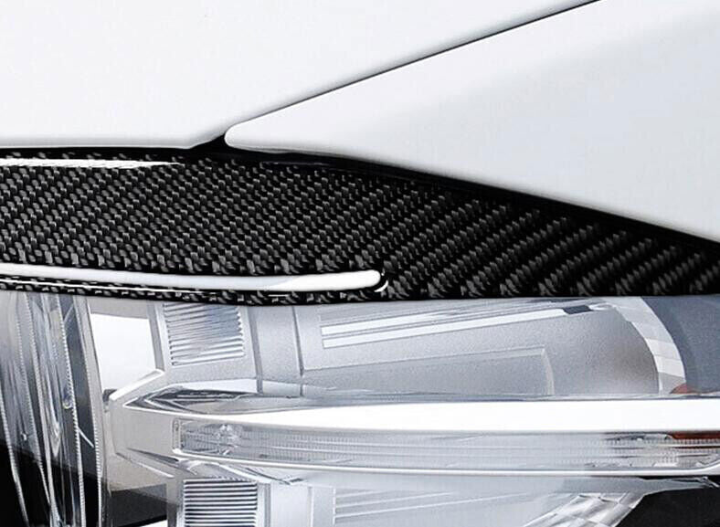 for BMW 5 Series 2011-17 Real Carbon Fiber Front Headlight Lamp Eyebrow Trim 2P