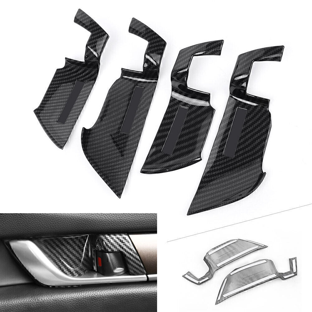 Carbon fiber style car interior door handle cup covers suitable for 2018 for Honda Accord