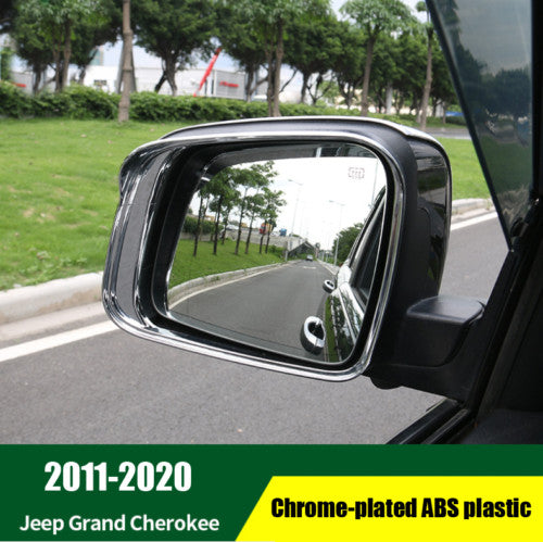 Car Chrome Side Mirror Rain Eyebrow Frame Trim for Jeep Grand Cherokee 2011-2020