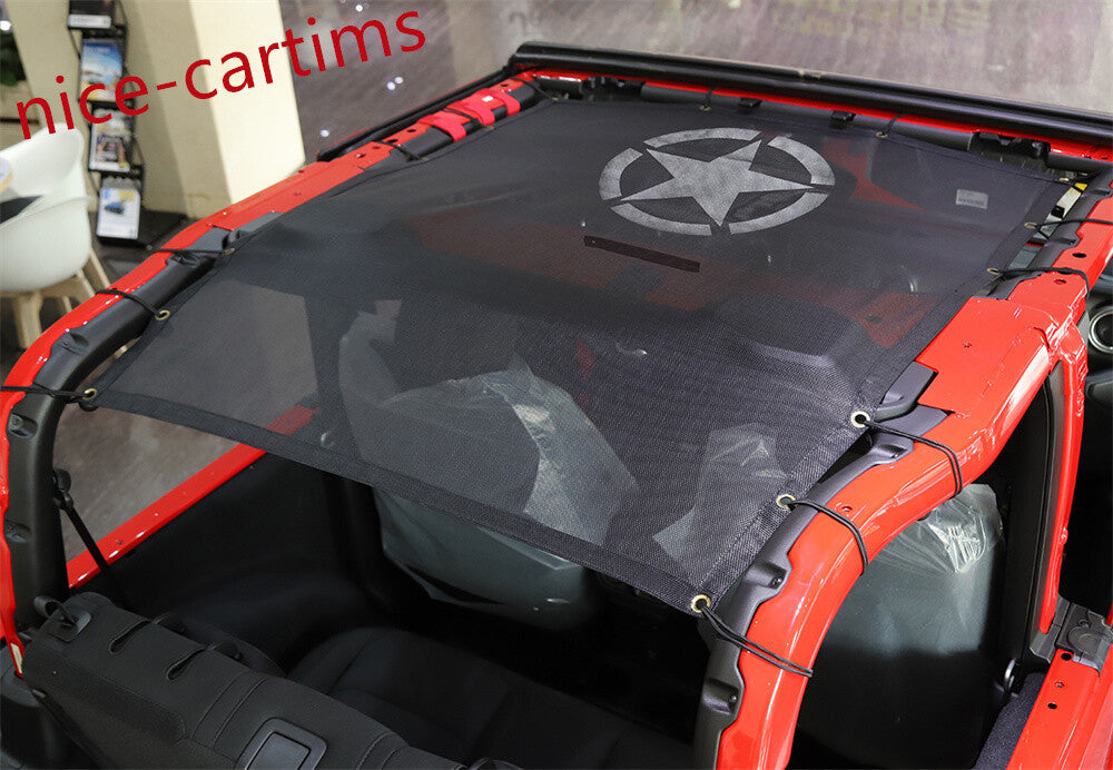Sunshade Mesh Soft Top Cover UV Protection for Jeep for Wrangler JL 2Door 2018+ Star