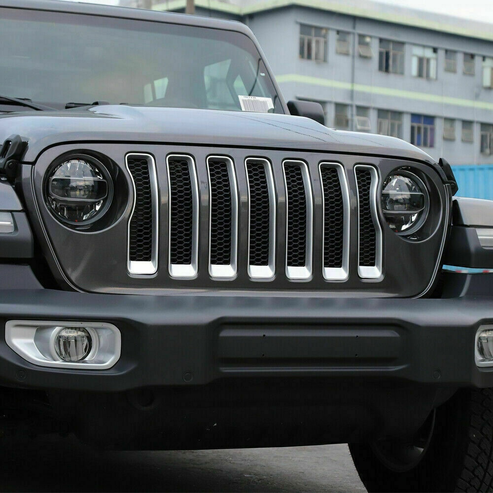 7Front Grille Inserts Grill Guard Cover Trim Chrome for Jeep for Wrangler 2018-2022