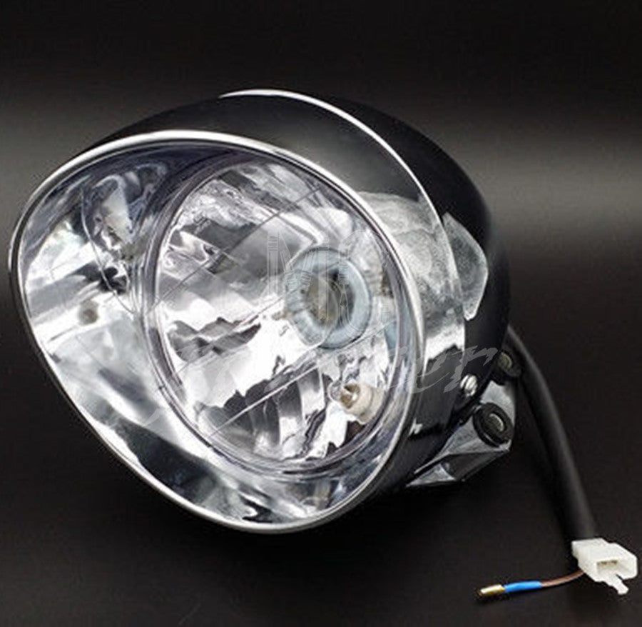 Motorcycle Chrome Front Bullet Headlight for Harley Cruise for Honda Steed Shadow Q