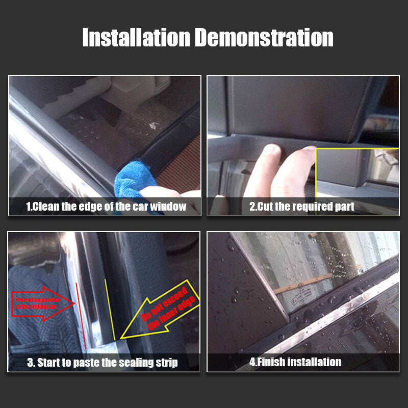 Universal 4M Seal Strip Molding Edge Trim Car Door Window Protector Guard Part