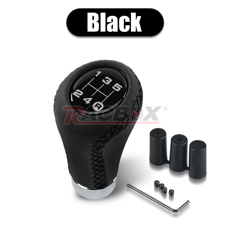 Black 5-Speed Manual Car Shift Knob Gear Stick Shifter Lever Leather Universal